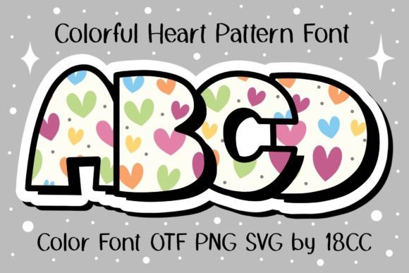 Colorful Heart: A Playful Pattern Font for Modern Design