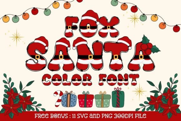Elevate Holiday Designs with Fox Santa Font