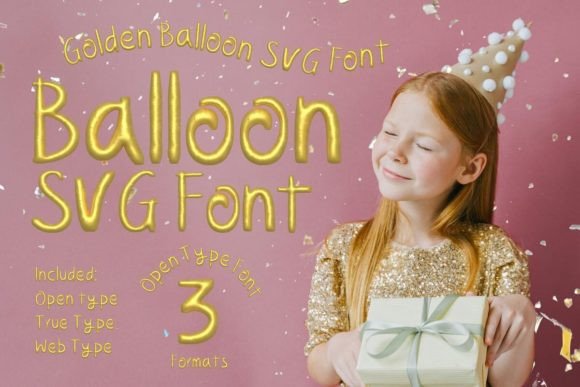 Golden Balloon SVG Font: Elevate Your Festive Designs