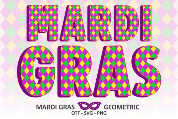 Mardi Gras Geometric: A Festive Color Font
